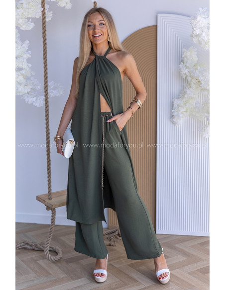 Komplet Elegancki Ana Khaki