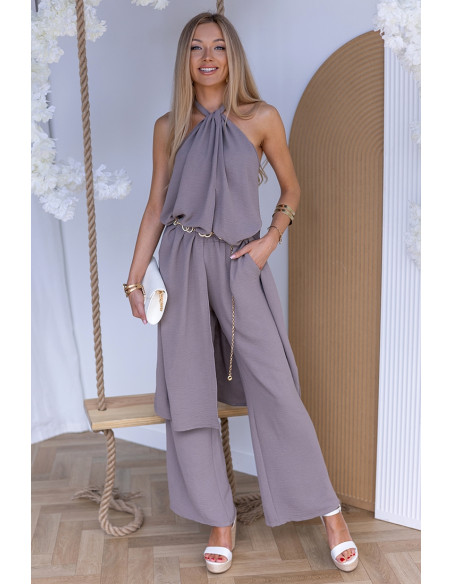 Komplet Elegancki Ana Ciemny Beż