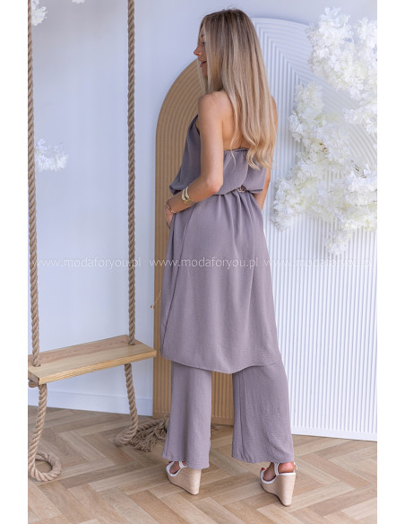 Komplet Elegancki Ana Ciemny Beż