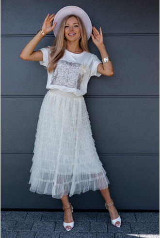 Spódnica Tiulowa Maxi Ekri 2