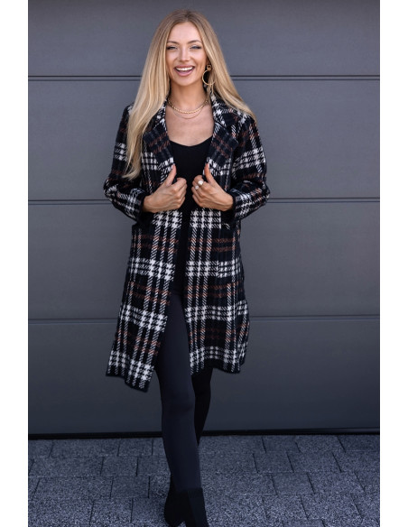 Płaszczyk Alpak w Kratkę Czarny