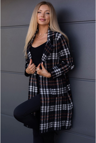 Płaszczyk Alpak w Kratkę Czarny 2