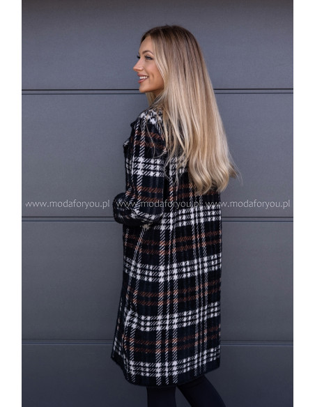 Płaszczyk Alpak w Kratkę Czarny